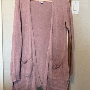 Women's Pink Open Front Sweater